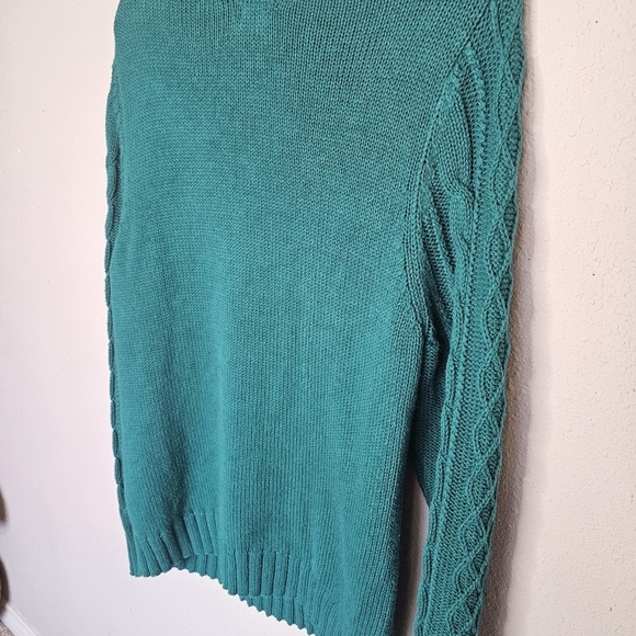 Old Navy Teal Green Cable Knit Sweater Women Size XXL - Picture 8 of 9